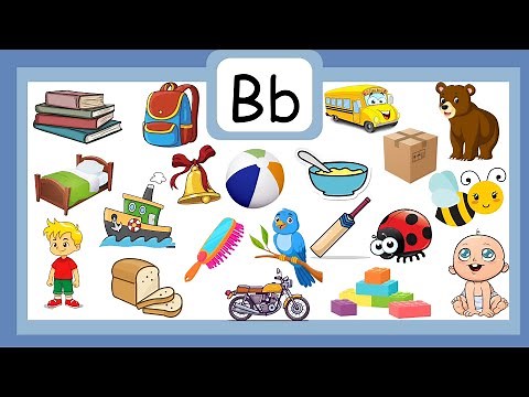 Letter B words for kids-20 Words that start with B -Animals that start with B-phonics letter B