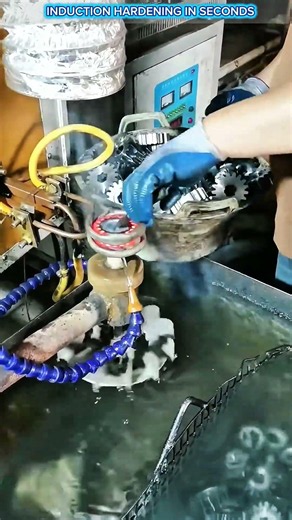 Induction Hardening Industrial Gears.