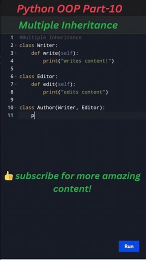 Python Multiple Inheritance Explained 🚀 | Learn OOP with Real Examples #learnpython #pythontricks