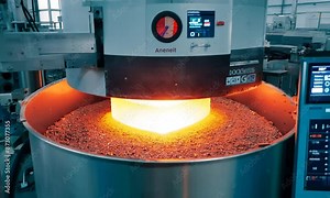 The annealing process in a modern factory, where advanced technologies supervise the transformation of materials using precisely controlled temperature and time.