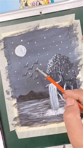 Make A waterfall Canvas Tutorial #art #turorial #painting #canvas