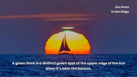 Have you ever seen a green flash on the setting #sun? A sunset walk on a west-facing beach is a great time to catch a green flash. This #optical phenomenon happens when the sun is almost entirely below the horizon, with the upper edge still visible. For a second or 2, that upper rim of the sun will appear green. It’s a brief but exciting sight to catch! ☀️ Read more about green flashes: https://earthsky.org/earth/can-i-see-a-green-flash/ And watch a video: https://www.youtube.com/watch?v=HemRFbl