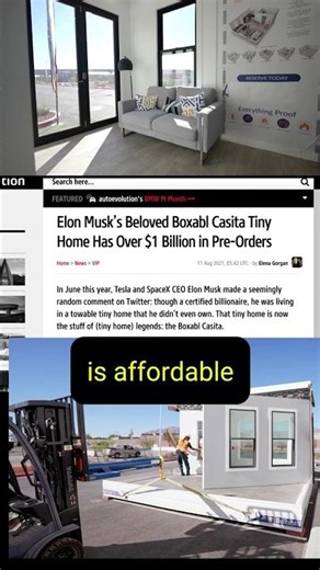 Inside Elon Musk's famous foldable house. 🤯🏡 #tinyhome #elonmusk #shorts ‪@BOXABL‬