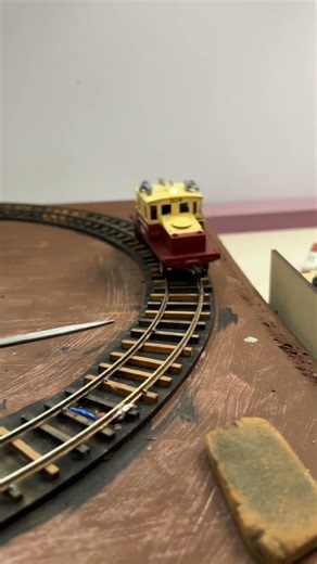 Running one of my HO locomotives on my 16 inch diameter test and display track. #train #hoscale
