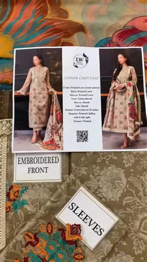 zainab chotani lawn hit code crossstich emb 3pec #embroidery #lawnsale