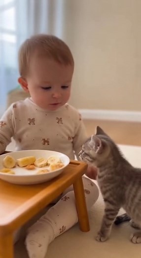 A baby’s laughter and a kitten’s curiosity — the cutest combo ever! 🥹🐱💞 Watch how this tiny kitten and adorable baby share pure joy in their first meeting. Their innocent bond will melt your heart and remind you what real happiness looks like. ❤️✨ Follow Animal Lover for more funny, emotional, and adorable animal moments that make your day brighter! 🐾 #animallover #babywithkitten #kittenwithbaby #cuteanimals #babysmile #funnypets #AdorableMoments #viralanimals #cutenessoverload #petlovers #a
