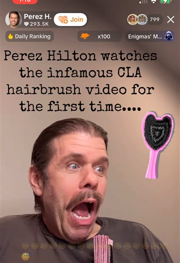 Perez Hilton Reacts to CLA Hairbrush Video