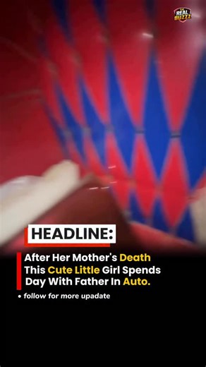THE REAL BUZZ on Instagram: "A deeply emotional video circulating on social media shows a small girl peacefully sleeping inside an auto rickshaw while her father continues working throughout the day. When asked about the child, the auto driver shared that she is his daughter and that her mother has passed away. With no one else to look after her, the young girl now spends most of her time with her father in the auto, which has silently become her second home. The touching visuals highlight a fat