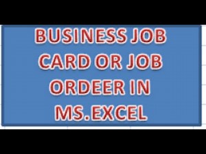Business Job Order or Job Card in MS Excel