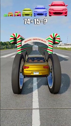 Big & Small Cars vs Christmas Candy Tunnel 🍭🍭 - BeamNG.Drive