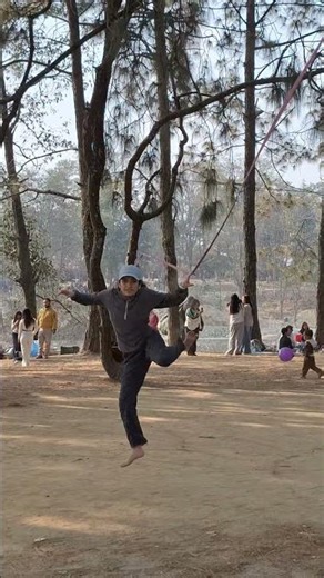 Slackine falls are the ones I enjoy the most😄#slackline #balance #adventuresports #slacknepal #focus