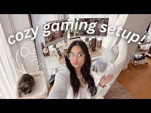 creating the ULTIMATE cozy gaming setup! 🎮🤎 desk setup, cozy decor, *HUGE* amazon haul