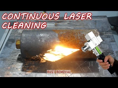 2000W continuous laser cleaning machine: rust removal, paint display.