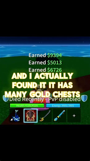 Treasure Island While Sailing in Blox Fruits 🏝️#shorts