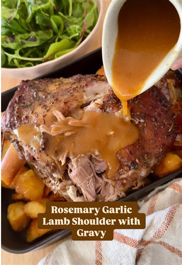 Rosemary Garlic Lamb Shoulder Recipe with Gravy