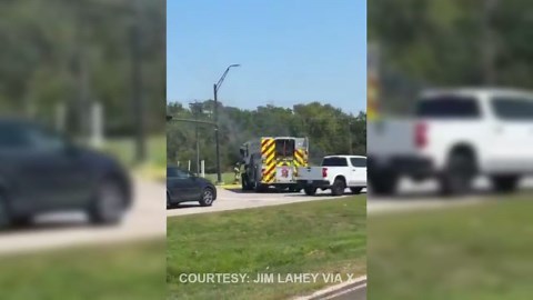 Vehicle catches fire after crash at College Station intersection