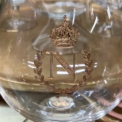 Vintage brandy glasses, for all the brandy, cognac and fine spirits connoisseurs out there. This set of vintage crystal Napoleon brandy glasses are gold rimmed and monogrammed N for you-know-who. Set of 7, with more photos, pricing and full description available online by tapping the shopping 🛍️ icon on your device or online at www.cynthiafindlay.com with the product code A4205. For our Facebook followers: https://www.cynthiafindlay.com/antique-vintage-estate-decor-and-dining/barware-and-crysta