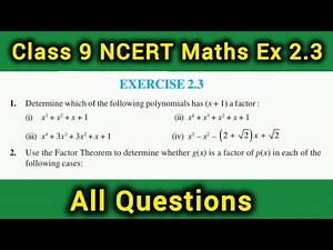 Class 9 Maths Ex 2.3 Q 1,2,3,4,5 | Chapter 2 Polynomials l LNG Maths 9
