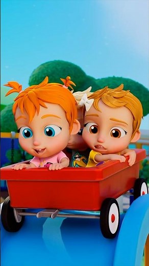CRAZY BABY WAGON RiDE with Adley Niko & Navey!! a fun adventure around Cartoon Town