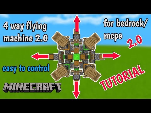 How to Build a Four-Way Flying Machine 2.0 in Minecraft mcpe/bedrock