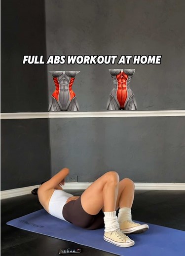 10-Minute Full Abs Workout (At Home!) 🔥 Quick, simple, and effective — no gym needed. 1️⃣ Air Bikes — Warm up the entire core, especially the obliques. 2️⃣ Flutter Kicks — Hands under the tailbone for support; target the lower abs. 3️⃣ Overhead Weighted Sit-Ups — Great full-ab movement with extra focus on upper abs. 4️⃣ V-Ups — Strong full-core activation. 5️⃣ Russian Twists — Add rotation to sculpt your waist and challenge your obliques. ✨ 3 sets for each exercise ⏱ 10-second rest between sets