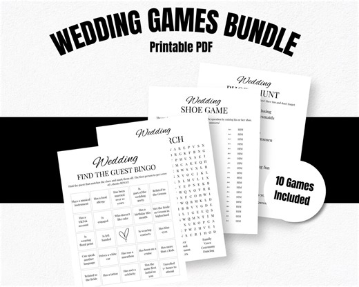 Wedding Table Games and Activities for Reception | Find the Guest Bingo | PDF Instant Download - Etsy