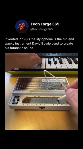 Tech Forge 365 | News & Fun Facts on Instagram: "The stylophone is a small electronic instrument that entered the music world in 1968. It was originally created as an affordable and portable way for musicians to experiment with electronic sound. Its simple design uses a metal keyboard played with a stylus, which gives it a bright and buzzing tone that immediately stands out. What began as a quirky gadget quickly became a recognizable part of the era’s growing fascination with electronic music. D