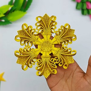 Beautiful Snowflakes Making Instruction for Decorating Christmas 2020. Glitter Foam Snowflakes. DIY Christmas Decoration Ideas. | Colors Paper