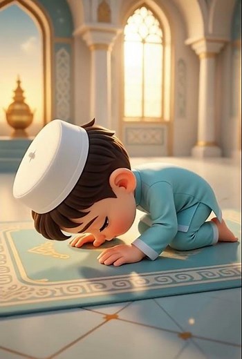 Little Muslim Boy Offering Complete Namaz 🤲 | Cute Islamic Kids 3D Cartoon