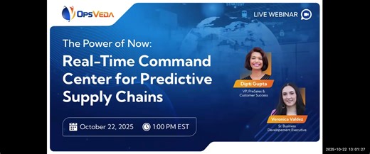 OpsVeda - Power of Now - Operations Command Center October 22, 2025