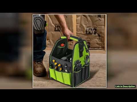 Jakah Open Tool Bag Tool Tote with Adjustable Straps and Waterproof Base Tool Storage Bags for Men