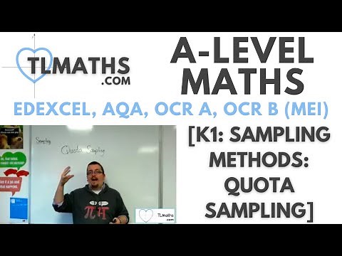 A-Level Maths: K1-08 [Sampling Methods: Quota Sampling]