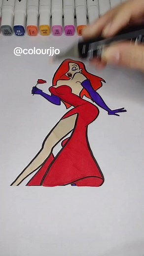 Jessica Rabbit asmr coloring 🦚#satisfyingcoloring #relaxing #colourtherepy #therapy #coloring #asmr #asmrvideo #coloringbook #colorwithme #coloringtherapy #coloringhelpss #satisfying #satisfyingvideo