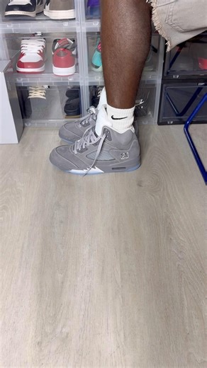 Jordan 5 Wolf Grey On Foot