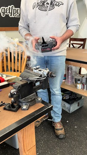 It’s crazy to see how a thrust vectoring motor works and how much air it pushes around now let’s try to put one of these in an airplane and see what it will do!