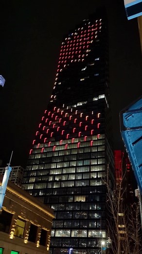 very cool 🔥 calgary flames logo on the telus sky building 🔥 #yyc #flames #nhl #fyp | CMcalgary