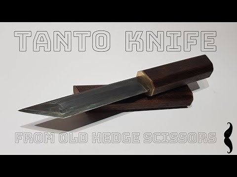 KNIFE MAKING-Old Scissors Tanto Knife