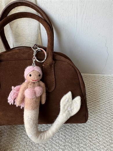 Handmade Wool Felt Mermaid Keychain - Bag Charm Car Ornament for Gift - Etsy