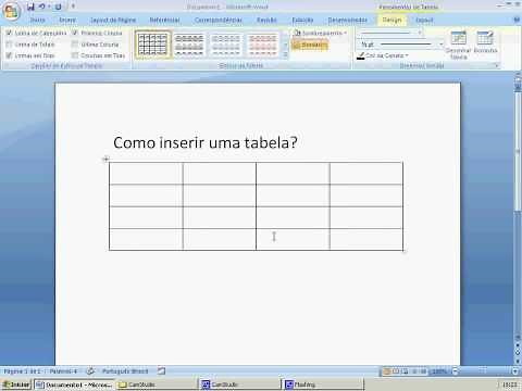 Como inserir uma tabela no word?