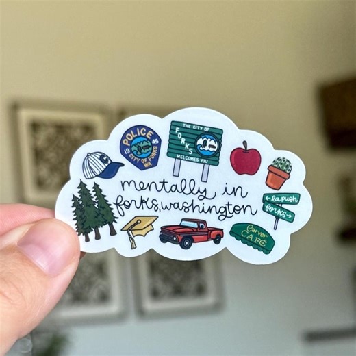 Mentally in Forks Washington Sticker | Bookish, Romantasy, Love, Reader, Smut, Spice | Gift Kindle, Planner, E-reader, Laptop, Kobo, iPad - Etsy