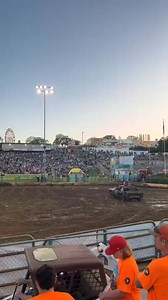 Driver Josh Holt with a big hit at the 2024 Angels Camp, Ca derby in his 69 Continental. Josh went on to win mad dog at the event | Demo Derby Photo Gallery