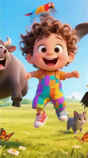 Funny Toddler Helps Giant Buffalo! 🐃 Magic Dance Party #shorts #viralshorts