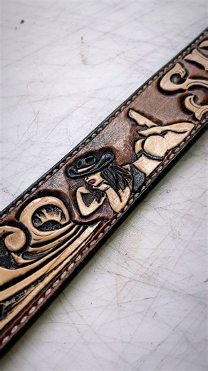 Cheeks Cowboy Grim Reaper !?!??!? How could you go wrong 😎 this is one sick ass belt of I do say so myself✌️ - This ain’t your Pappy’s leather shop! | The Man In Black Leather Studio