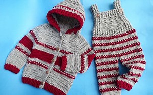 Baby Hoodie Cardigan Coat & Romper overalls free patterns