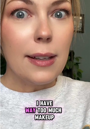 This is your sign to clean up your space! Some of that makeup has been with me for… uh… a decade. Is it weird that I LOVE getting rid of stuff as much as I love getting new stuff? 😂 #organize #declutterwithme #satisfying #makeup