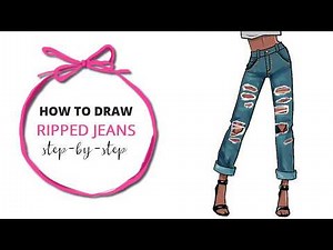 How to Draw Ripped Jeans Tutorial - STEP BY STEP