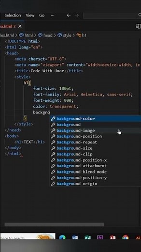 CSS Text Gradient Effect Tutorial 🎨 | Gradient Text Using HTML & CSS #Shorts