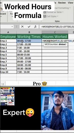 Calculate Working Hours in Excel ⏰🔥 | Easy HRS Formula!