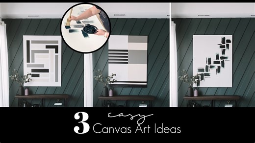 THREE EASY CANVAS ART IDEAS | DIY Acrylic Paintings