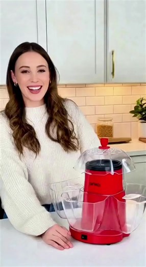 Four bowls fill themselves while it pops Pour in the kernels press start done 🍿 Link in video to get yours #tiktokshopfinds #popcorn #kitchenhack #snacklover